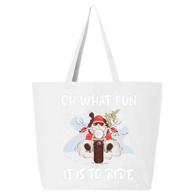 Biker Santa Motorcycle Fan Merry Christmas Xmas Holidays 25L Jumbo Tote