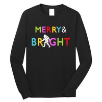 Bigfoot Sasquatch Merry And Bright Christmas Lights Gift Long Sleeve Shirt