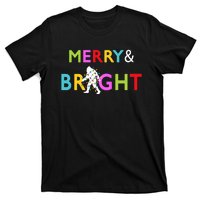 Bigfoot Sasquatch Merry And Bright Christmas Lights Gift T-Shirt