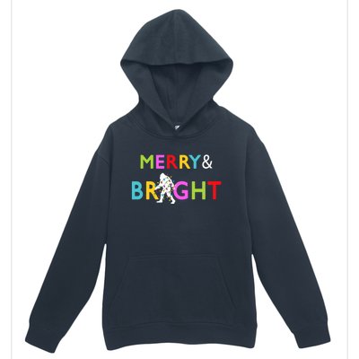 Bigfoot Sasquatch Merry And Bright Christmas Lights Gift Urban Pullover Hoodie