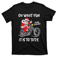 Biker Santa Motorcycle Fan Merry Christmas Xmas Holidays T-Shirt