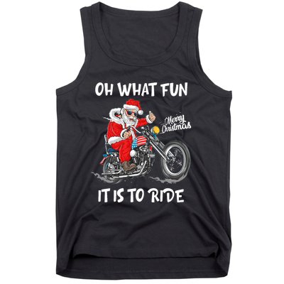 Biker Santa Motorcycle Fan Merry Christmas Xmas Holidays Tank Top