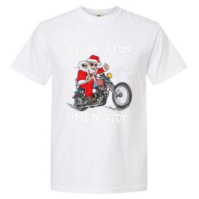 Biker Santa Motorcycle Fan Merry Christmas Xmas Holidays Garment-Dyed Heavyweight T-Shirt