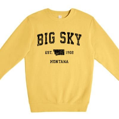 Big Sky Montana Mt Vintage Sports Premium Crewneck Sweatshirt