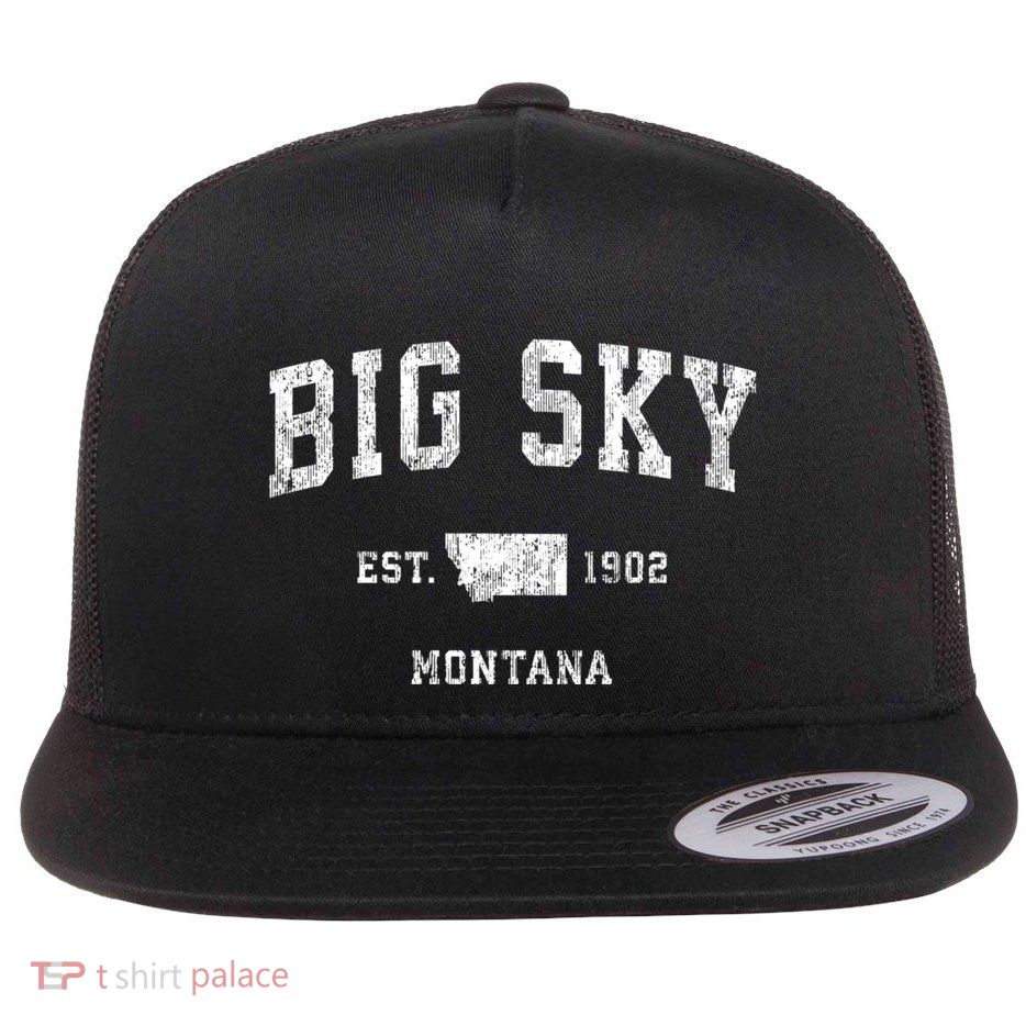 Big Sky Montana Mt Vintage Sports Flatbill Hat