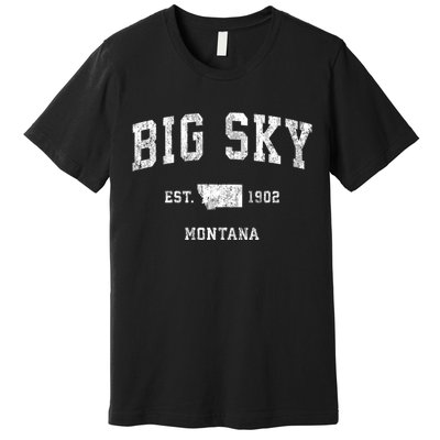 Big Sky Montana Mt Vintage Sports Premium T-Shirt