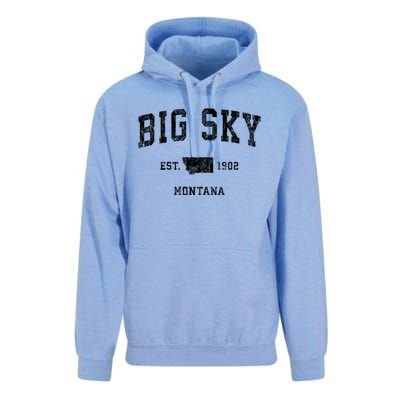 Big Sky Montana Mt Vintage Sports Unisex Surf Hoodie