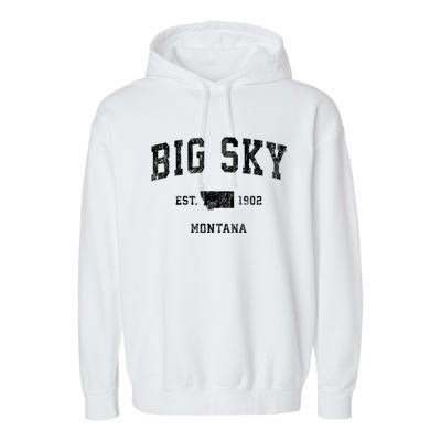 Big Sky Montana Mt Vintage Sports Garment-Dyed Fleece Hoodie