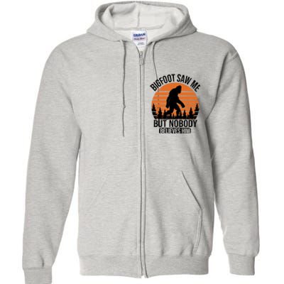 Bigfoot Saw Me But Nobody Believes Him Night Stroll Full Zip Hoodie