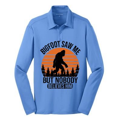 Bigfoot Saw Me But Nobody Believes Him Night Stroll Silk Touch Performance Long Sleeve Polo