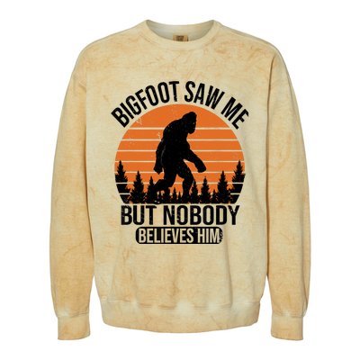 Bigfoot Saw Me But Nobody Believes Him Night Stroll Colorblast Crewneck Sweatshirt