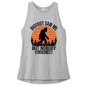 Bigfoot Saw Me But Nobody Believes Him Night Stroll Ladies PosiCharge Tri-Blend Wicking Tank