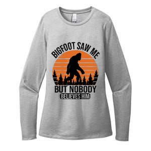 Bigfoot Saw Me But Nobody Believes Him Night Stroll Womens CVC Long Sleeve Shirt