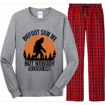 Bigfoot Saw Me But Nobody Believes Him Night Stroll Long Sleeve Pajama Set