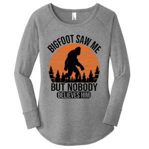 Bigfoot Saw Me But Nobody Believes Him Night Stroll Women's Perfect Tri Tunic Long Sleeve Shirt