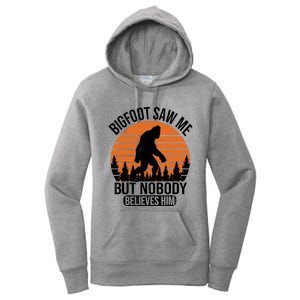 Bigfoot Saw Me But Nobody Believes Him Night Stroll Women's Pullover Hoodie