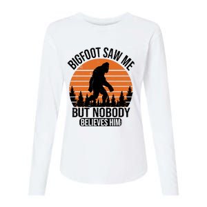 Bigfoot Saw Me But Nobody Believes Him Night Stroll Womens Cotton Relaxed Long Sleeve T-Shirt