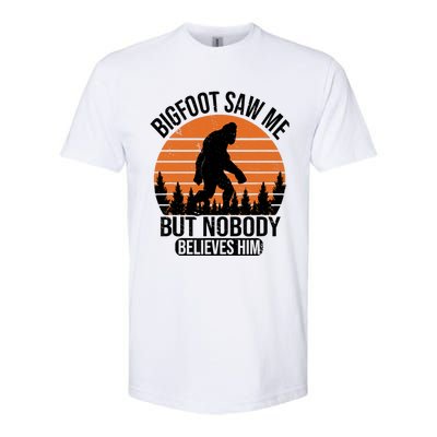 Bigfoot Saw Me But Nobody Believes Him Night Stroll Softstyle CVC T-Shirt