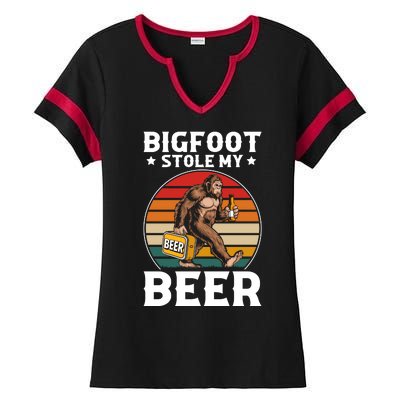 Bigfoot Stole My Beer Ladies Halftime Notch Neck Tee