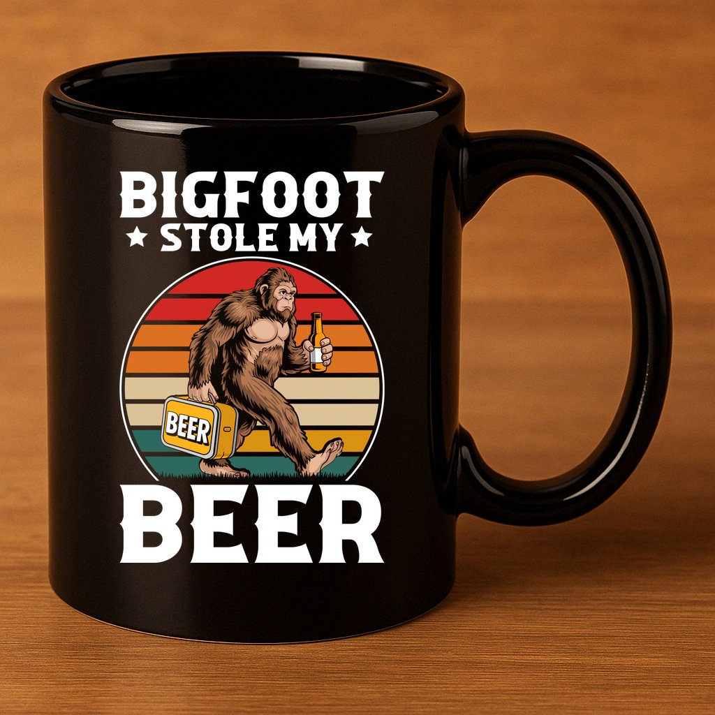 Bigfoot Stole My Beer 11oz C Handle Ceramic Mug