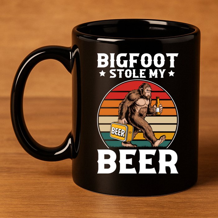 Bigfoot Stole My Beer 11oz C Handle Ceramic Mug