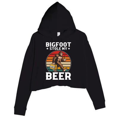 Bigfoot Stole My Beer Crop Fleece Hoodie