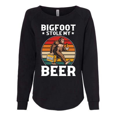 Bigfoot Stole My Beer Womens California Wash Sweatshirt