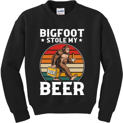 Bigfoot Stole My Beer Kids Sweatshirt