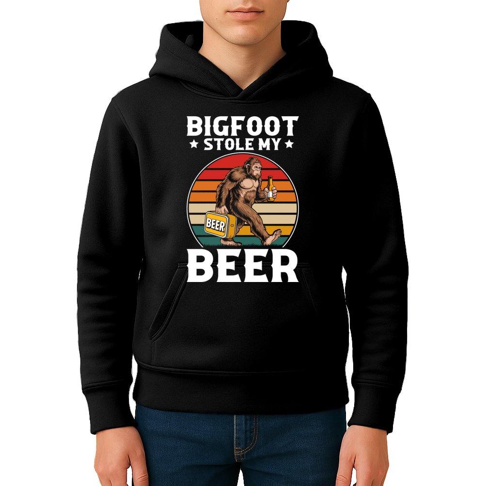 Bigfoot Stole My Beer Kids Hoodie