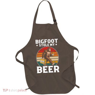 Bigfoot Stole My Beer Full-Length Apron With Pockets
