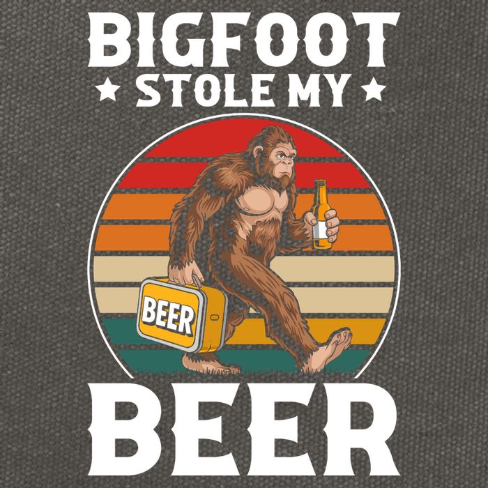 Bigfoot Stole My Beer Cotton Canvas Backpack
