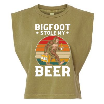 Bigfoot Stole My Beer Garment-Dyed Women's Muscle Tee