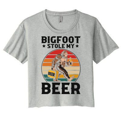 Bigfoot Stole My Beer Women's Crop Top Tee