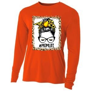 Bleached Softball Mom Messy Bun Game Day Mothers Day Gift Cooling Performance Long Sleeve Crew