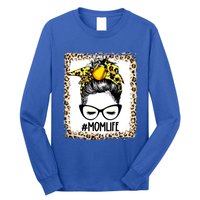 Bleached Softball Mom Messy Bun Game Day Mothers Day Gift Long Sleeve Shirt