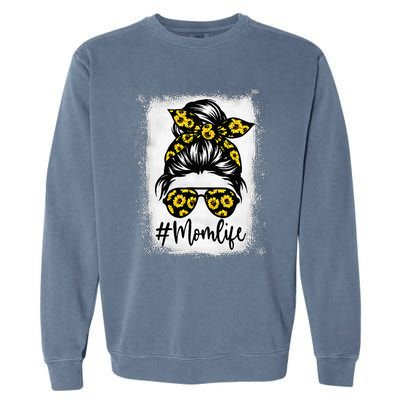 Bleached Sunflower Mom Life Tees For Mother's Day Garment-Dyed Sweatshirt