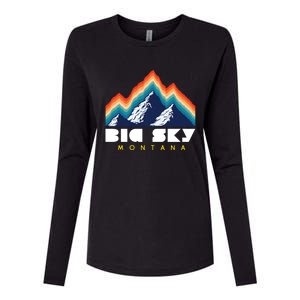 Big Sky Montana Cute Gift Usa Ski Retro Gift Womens Cotton Relaxed Long Sleeve T-Shirt