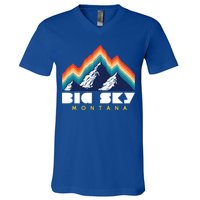 Big Sky Montana Cute Gift Usa Ski Retro Gift V-Neck T-Shirt