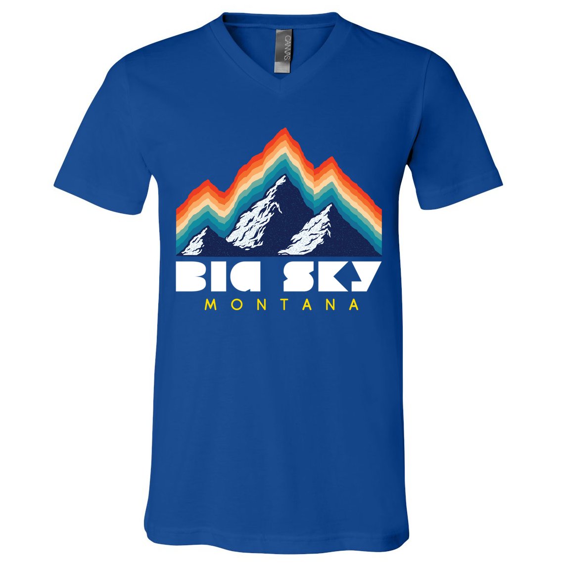 Big Sky Montana Cute Gift Usa Ski Retro Gift V-Neck T-Shirt