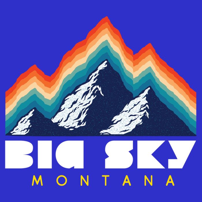 Big Sky Montana Cute Gift Usa Ski Retro Gift V-Neck T-Shirt