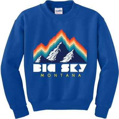 Big Sky Montana Cute Gift Usa Ski Retro Gift Kids Sweatshirt