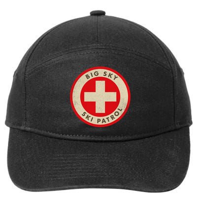 Big Sky Montana Ski Patrol Skiing Gift 7-Panel Snapback Hat