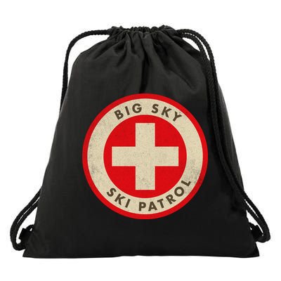 Big Sky Montana Ski Patrol Skiing Gift Drawstring Bag