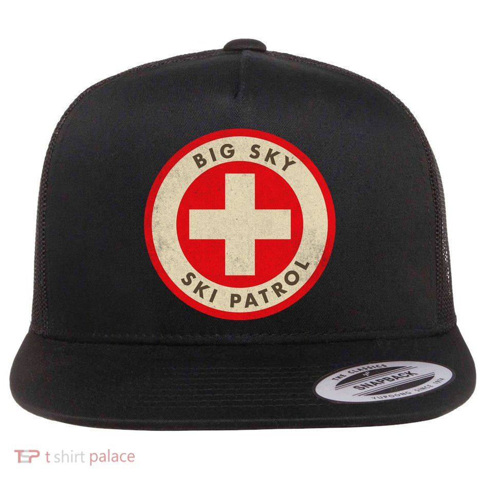Big Sky Montana Ski Patrol Skiing Gift Flatbill Hat