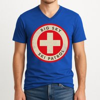 Big Sky Montana Ski Patrol Skiing Gift V-Neck T-Shirt