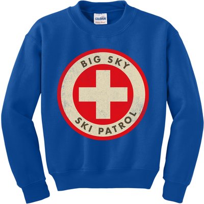 Big Sky Montana Ski Patrol Skiing Gift Kids Sweatshirt