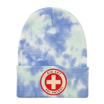 Big Sky Montana Ski Patrol Skiing Gift Tie Dye 12in Knit Beanie