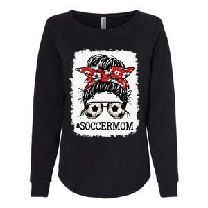 Bleached Soccer Mom Messy Bun Women Player Mom Mothers Day Womens California Wash Sweatshirt