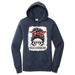 Bleached Soccer Mom Messy Bun Women Player Mom Mothers Day Women's Pullover Hoodie