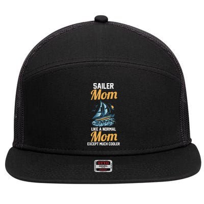 Boating Sailboat Mom Gift 7 Panel Mesh Trucker Snapback Hat